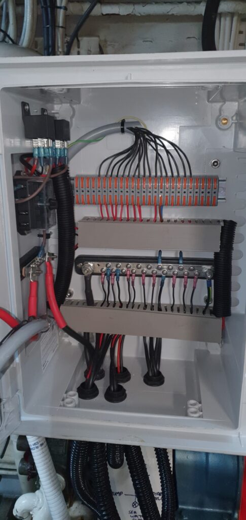 I installed this engine room distribution box to simplify many years of add ons and bring all switching together